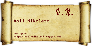 Voll Nikolett névjegykártya